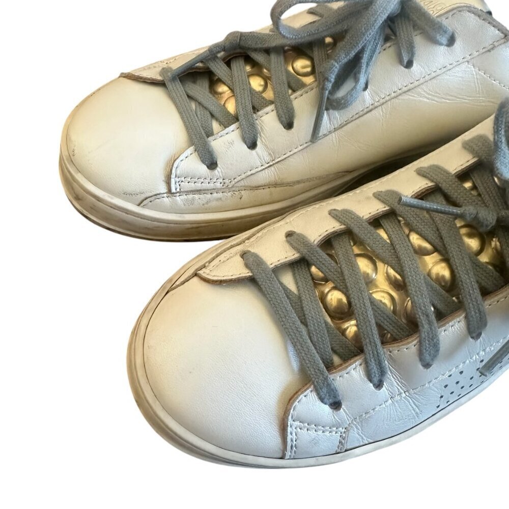 P448 Jack White Sneakers Tennis Shoes Animal Print Silver Size 38 7.5 Women's - Picture 3 of 13